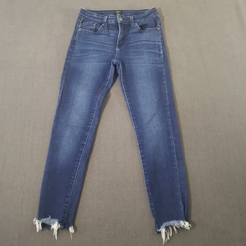 Just Black Denim Jeans Womens Size 26 Mid‎ Rise Skinny Raw Hem